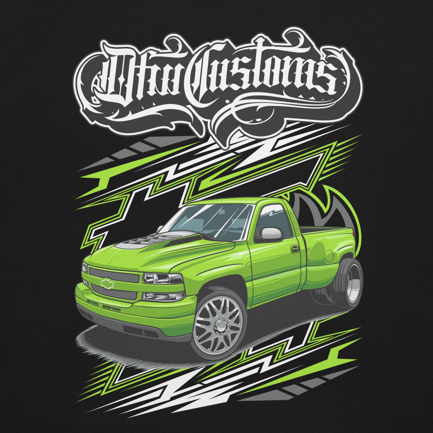 DFW CUSTOMS GREEN DUALLY T SHIRT